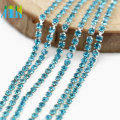 Brass Material Silver Close Claw Cup Aquamarine Rhinestone Glass Chaton Chain Suppliers